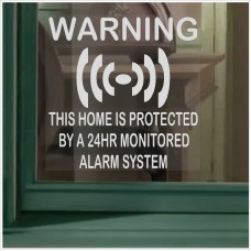 1 x Home Protected - Monitored Alarm System Stickers for Windows - 24hr Security Warning Signs for House, Flat, Business, Property-Self Adhesive Vinyl Sign
